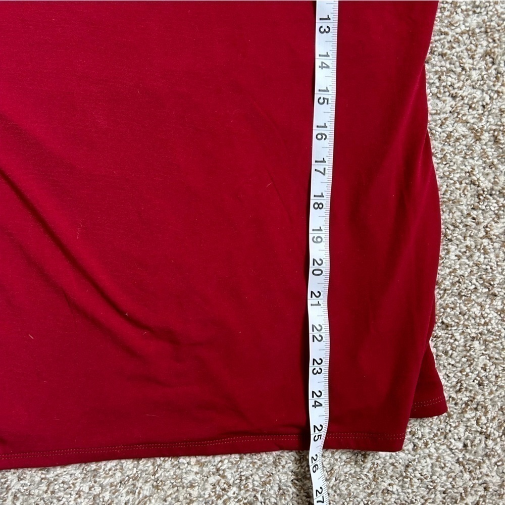 🦋 Carmen Marc Volvo Red Gold Detail Long Sleeve Blouse Small Medium Stretch - Picture 6 of 8